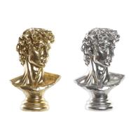 Decoratieve figuren DKD Home Decor 24,5 x 17,5 x 36 cm Zilverkleurig Gouden Buste Neoklassiek (2 Stuks) - thumbnail