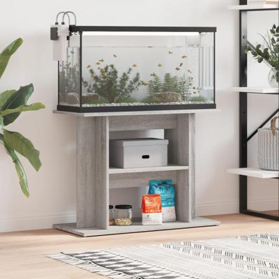 VidaXL Aquariumstandaard sonoma grijs 80x35x60 cm bewerkt hout VidaXL Aquariumstandaard sonoma grijs 80x35x60 cm bewerkt hout