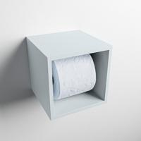 MONDIAZ Easy Toiletrolhouder CUBE 160 solid surface 16x16cm kleur Clay. Geschikt voor op en inbouw. - thumbnail