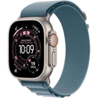 Apple Watch Ultra 3 GPS + Cellular - 49 mm - Natuurlijke titanium kast - Lichtblauwe Alpine Loop-band - Medium Apple Watch Ultra 3 GPS + Cellular - 49 mm - Natuurlijke titanium kast - Lichtblauwe Alpine Loop-band - Medium