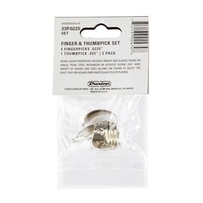 Dunlop 33P020 Nickel Silver Finger & Thumbpicks set vinger- en duimplectrums, 0.020-0.025 inch Dunlop 33P020 Nickel Silver Finger & Thumbpicks set vinger- en duimplectrums, 0.020-0.025 inch