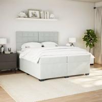 Boxspring met matras fluweel lichtgrijs 200x200 cm - thumbnail