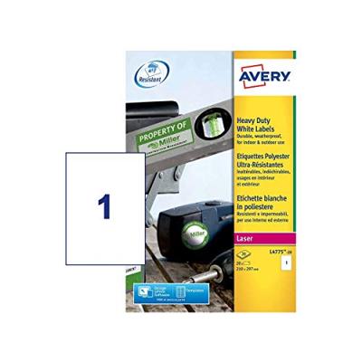 Etiket Avery L4775-20 210x297mm polyester wit 20 etiketten