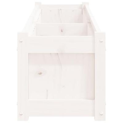 Plantenbakken 2 st cm massief grenenhout wit