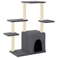 VidaXL Kattenmeubel met sisal krabpalen 97,5 cm donkergrijs - thumbnail