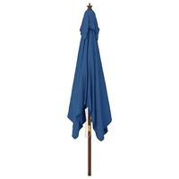 Parasol met houten paal 300x300x273 cm azuurblauw - thumbnail
