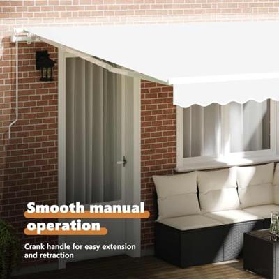 VidaXL Inklapbaar zonnescherm wit 400 × 300 cm polyester en aluminium
