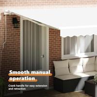 VidaXL Inklapbaar zonnescherm wit 400 × 300 cm polyester en aluminium - thumbnail