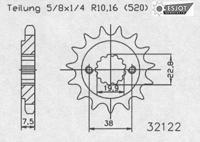 ESJOT Sprocket 520 14z standard - thumbnail