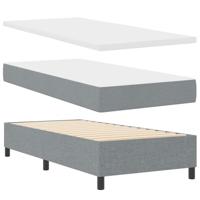 Boxspringbed met matras stof lichtgrijs 100x200 cm - thumbnail