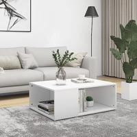 VidaXL Salontafel 90x67x33 cm bewerkt hout wit - thumbnail