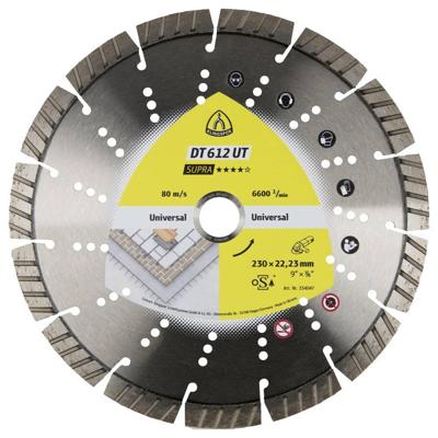 Klingspor 334047 DT 612 UT Supra Diamanten doorslijpschijf Diameter 230 mm Boordiameter 22.23 mm Bouwmaterialen, Beton, universeel, Oud gewapend beton,
