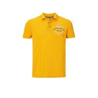 Jan Vanderstorm loose fit polo Plus Size met printopdruk geel - thumbnail