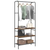 Kledingrek met planken Oud hout 77 x 30 x 171 cm Bewerkt hout - thumbnail