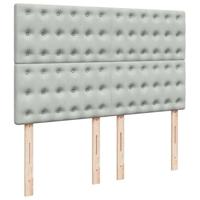 Boxspring met matras fluweel lichtgrijs 140x200 cm - thumbnail