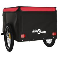 VidaXL Fietstrailer 45 kg ijzer zwart en rood - thumbnail