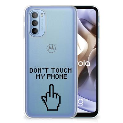 Motorola Moto G31 | G41 Silicone-hoesje Finger Don't Touch My Phone Motorola Moto G31 | G41 Silicone-hoesje Finger Don't Touch My Phone