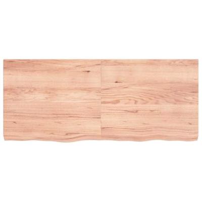 Wandschap 140x60x(2-6)cm behandeld massief eikenhout lichtbruin