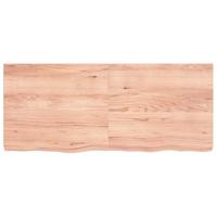 Wandschap 140x60x(2-6)cm behandeld massief eikenhout lichtbruin - thumbnail