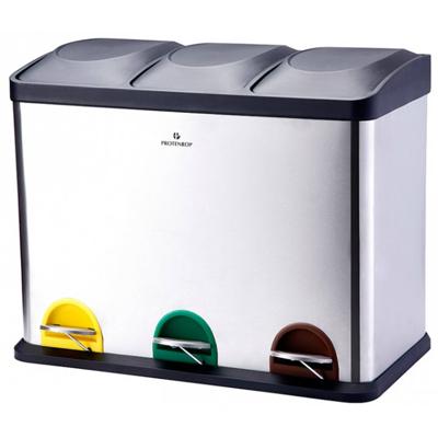Protenrop RVS pedaalemmer met 3 compartimenten (45 l) Protenrop RVS pedaalemmer met 3 compartimenten (45 l)