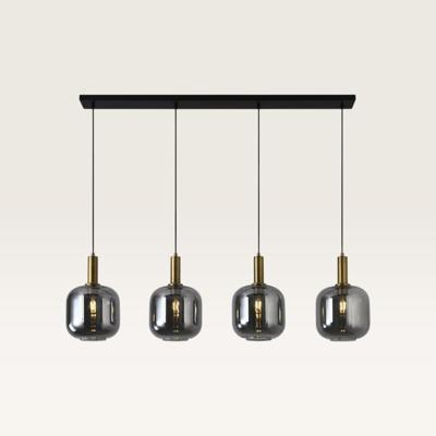 Hanglamp Xirena vetro fumé IV - Vier bollen van rookglas met een gebalanceerd effect - Zonder lichtbron