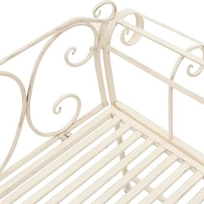 Tuinbank 132 cm metaal antiekwit