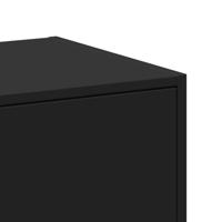 Apothekerskast 40x41x118 cm bewerkt hout zwart - thumbnail