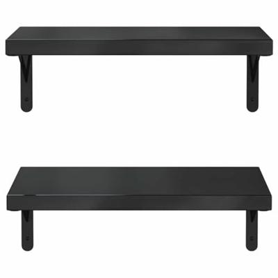Wandschappen 2 st 50x23,5 cm roestvrijstaal zwart