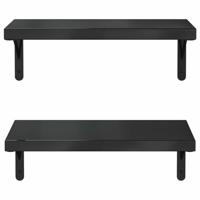 Wandschappen 2 st 50x23,5 cm roestvrijstaal zwart - thumbnail