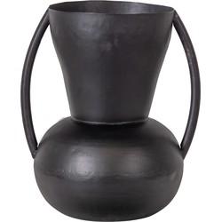 WOOOD vaas siep metaal zwart 43 cm | 2 stuks