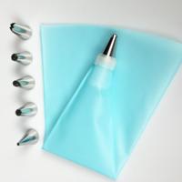 8 stuks/Set 6 RVS Nozzle Set DIY Cake versieren Tools Silicone met EVA crème spuitzak - thumbnail