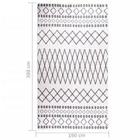Vloerkleed wasbaar anti-slip 190x300 cm zwart en wit - thumbnail