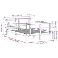 Bedframe zonder matras massief grenenhout wit 120x200 cm - thumbnail