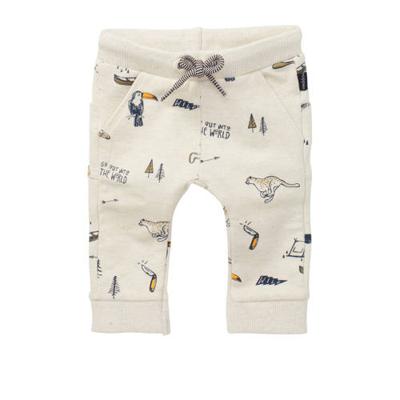 Noppies baby slim fit joggingbroek Tofield met biologisch katoen ecru/donkerblauw/bruin Noppies baby slim fit joggingbroek Tofield met biologisch katoen ecru/donkerblauw/bruin