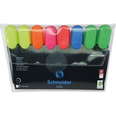 Schneider Job tekstmarker 150 etui a 8 stuks assorti kleuren Schneider Job tekstmarker 150 etui a 8 stuks assorti kleuren
