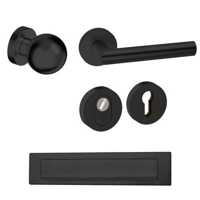 Hardbrass Voordeurset Sfera rond SKG3 met kerntrekbeveiliging - zwart