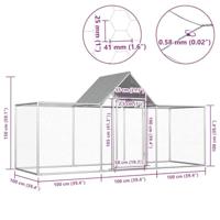 VidaXL Kippenren 3x1x1,5 m gegalvaniseerd staal - thumbnail