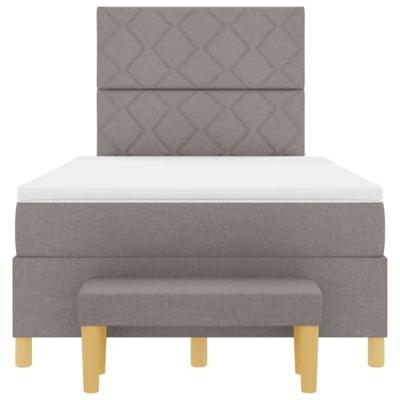 Boxspring bed met matras met hoofdeinde Taupe 120 x 200 cm Stof
