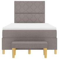 Boxspring bed met matras met hoofdeinde Taupe 120 x 200 cm Stof - thumbnail