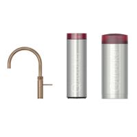 Quooker Fusion Round Keukenkraan Set - Kokend Warm- en Koud Water - Messing Patina - met COMBI+ Reservoir & CUBE - Direct Gekoeld Bruisend Water - thumbnail