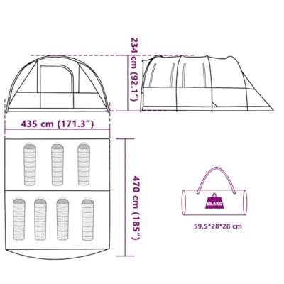 Tunneltent 7-persoons waterdicht groen Tunneltent 7-persoons waterdicht groen