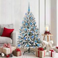 Kunstkerstboom met 150 LED Groen en Wit 150 cm PVC en Metaal - thumbnail