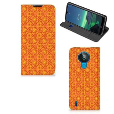 Nokia 1.4 | Hoesje met Magneet | Batik Oranje
