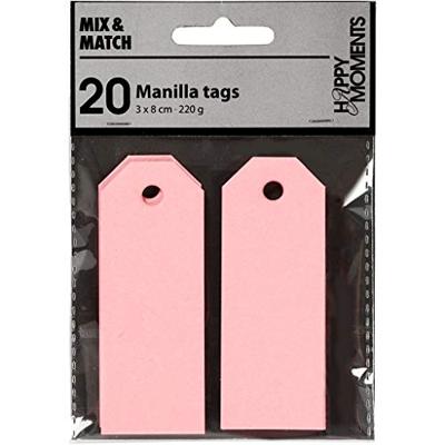 Creativ Company Manilla labels lichtrood, 20st. Creativ Company Manilla labels lichtrood, 20st.