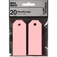Creativ Company Manilla labels lichtrood, 20st. - thumbnail