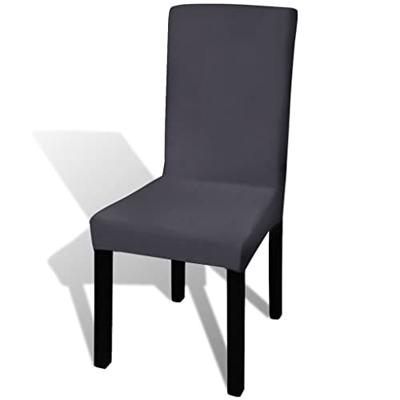 VidaXL Stoelhoezen 4 st stretch recht antracietkleurig VidaXL Stoelhoezen 4 st stretch recht antracietkleurig
