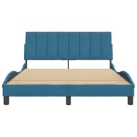 Bedframe zonder matras "Hanko" fluweel blauw 140x200 cm - thumbnail