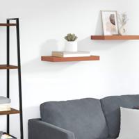 Wandplank Wandgemonteerd Rood 50 x 23 x 4 cm Bewerkt hout - thumbnail