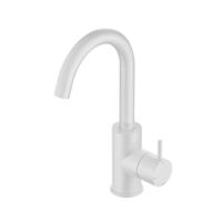 Wastafelmengkraan Hotbath Cobber 1-hendel Gebogen 27.8 cm Mat Wit - thumbnail
