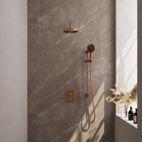 Copper Carving thermostatische inbouw regendouche set met 3-weg omstelling - thumbnail